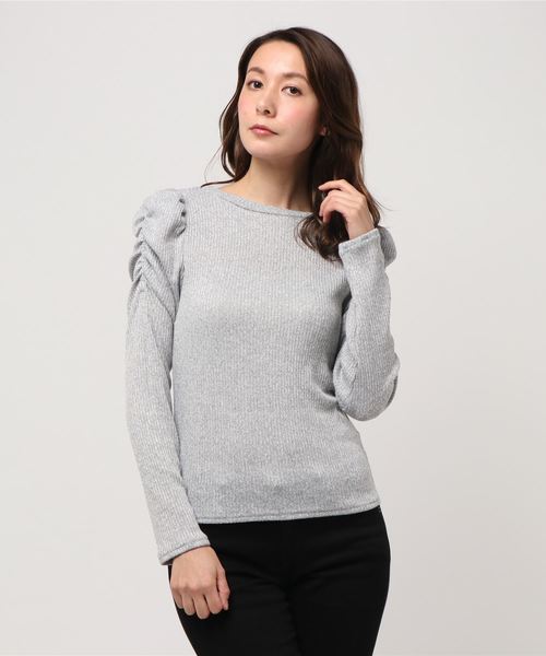 VENCEEXCHANGE(ヴァンスエクスチェンジ)の「パワショルプルオーバー (Tシャツ/カットソー・レディース・オフホワイト/グレー/ブラック・MEDIUM)」の1枚目の写真