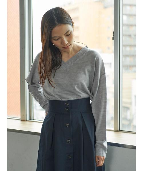 AMERICAN HOLIC(アメリカンホリック)の「・8col.Vネックニュアンスプルオーバー(ニット/セーター・レディース・オフホワイト/杢グレー/ピンク/ブラック/イエロー/ネイビー/その他24/その他26・L/M)」の15枚目の写真