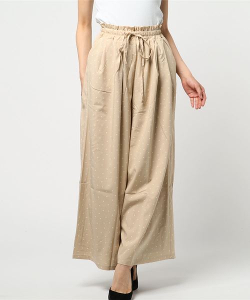 LIPSTAR（リップスター）の「【WEB別注】ドットギャザーワイドパンツ（その他パンツ・レディース・ブラック系その他/ベージュ系その他・M）」の3枚目の写真