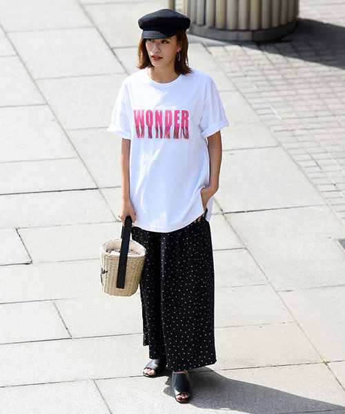 LIPSTAR（リップスター）の「【WEB別注】ドットギャザーワイドパンツ（その他パンツ・レディース・ブラック系その他/ベージュ系その他・M）」の9枚目の写真