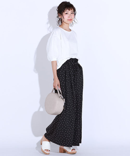 LIPSTAR（リップスター）の「【WEB別注】ドットギャザーワイドパンツ（その他パンツ・レディース・ブラック系その他/ベージュ系その他・M）」の13枚目の写真