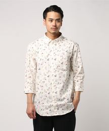 rovtski カフェシロクマ犬タイポ総柄シャツ