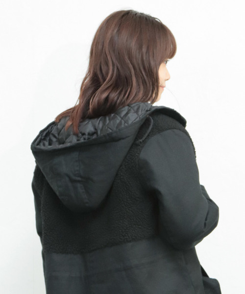 SESTO(セスト)の「異素材切り替えボアベストモッズコート(モッズコート・レディース・ブラック/カーキ・M)」の16枚目の写真