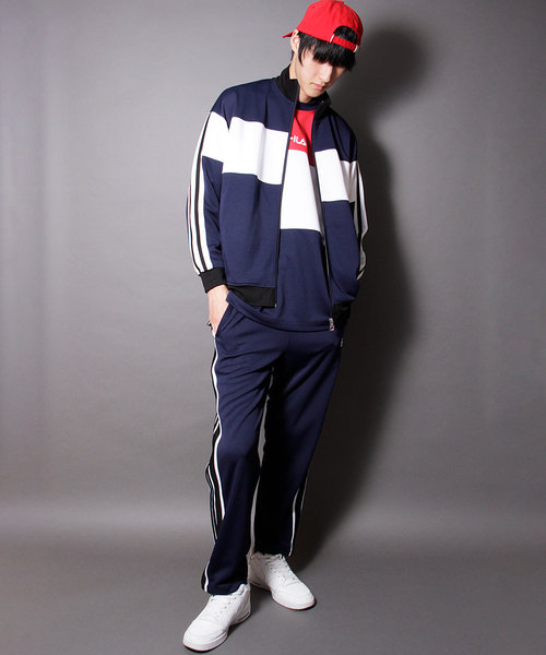 【FILA heritage】ボックスロゴ&ビッグロゴバックプリントトラックジャケット 【FILA heritage】ボックスロゴ&ビッグロゴバックプリントトラックジャケット