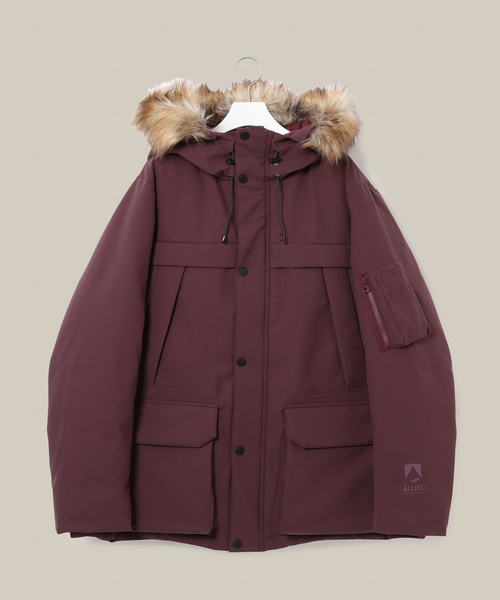 セール】ALLIED ミドルファーフーディダウンジャケット（ダウン
