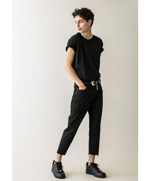 MONKEY TIME（モンキータイム）の「＜monkey time＞ ST KATURAGI CUTOFF SKINNY/スキニーパンツ（デニムパンツ・メンズ・ブラック・SMALL/MEDIUM/LARGE/X-LARGE）」の6枚目の写真