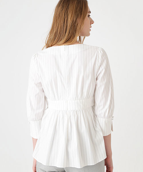 JILL STUART(ジルスチュアート)の「◆《Endy ROBE》テルマオーバーブラウス(シャツ/ブラウス・レディース・ホワイト/ライトグリーン・SMALL/MEDIUM)」の5枚目の写真