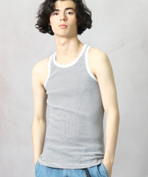 MILLER(ミラー)の「【 Robert P. Miller / ロバート・ピー・ミラー 】# メンズパネルリブタンクトップ 110C(タンクトップ・メンズ・ブラック/グレー/ホワイト/ホワイト×ブラック/ネイビー×ホワイト/ネイビー・L/M/LL)」の3枚目の写真