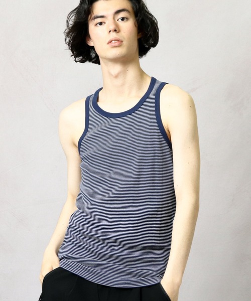 MILLER(ミラー)の「【 Robert P. Miller / ロバート・ピー・ミラー 】# メンズパネルリブタンクトップ 110C(タンクトップ・メンズ・ブラック/グレー/ホワイト/ホワイト×ブラック/ネイビー×ホワイト/ネイビー・L/M/LL)」の6枚目の写真