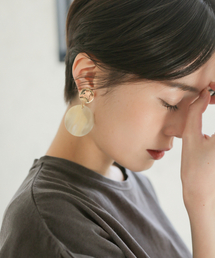 LOWRYS FARM | ホーンメタルコンビイヤリング　832996(イヤリング)