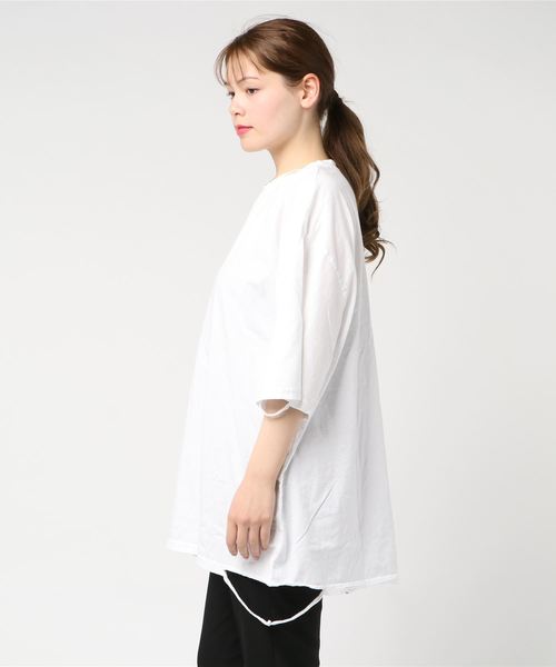 DING(ディング)の「DING/ダメ-ジTシャツ(Tシャツ/カットソー・レディース・グリーン/ホワイト/ブラック・FREE)」の5枚目の写真