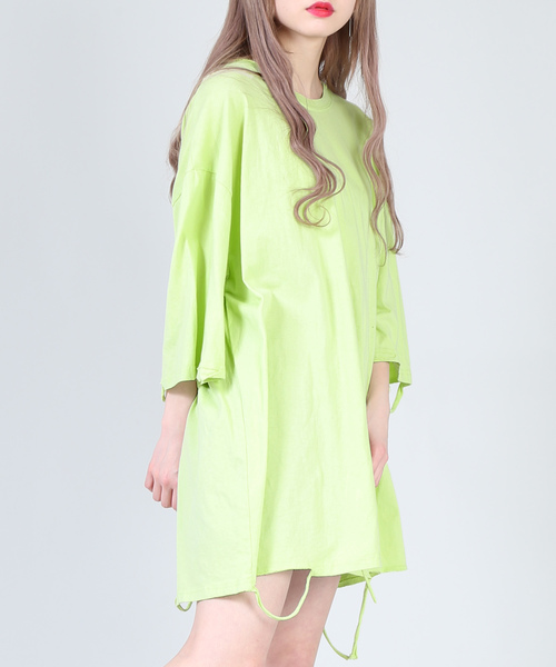 DING(ディング)の「DING/ダメ-ジTシャツ(Tシャツ/カットソー・レディース・グリーン/ホワイト/ブラック・FREE)」の3枚目の写真