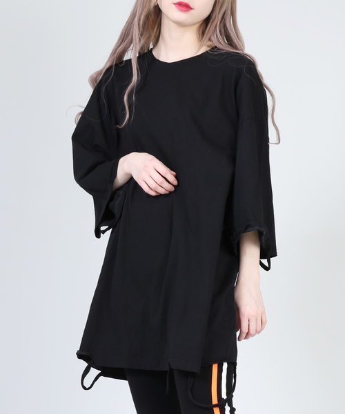 DING(ディング)の「DING/ダメ-ジTシャツ(Tシャツ/カットソー・レディース・グリーン/ホワイト/ブラック・FREE)」の1枚目の写真