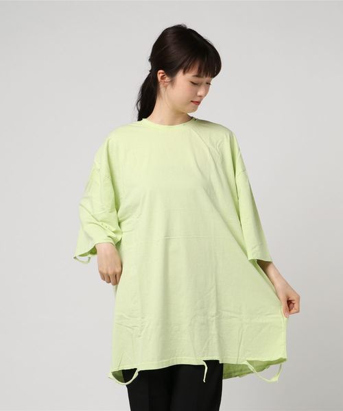 DING(ディング)の「DING/ダメ-ジTシャツ(Tシャツ/カットソー・レディース・グリーン/ホワイト/ブラック・FREE)」の11枚目の写真