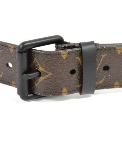 LOUIS VUITTON　レザー　ベルト　茶　3428 Louis Vuitton ルイヴィトン レザーベルト LV ピラミッド