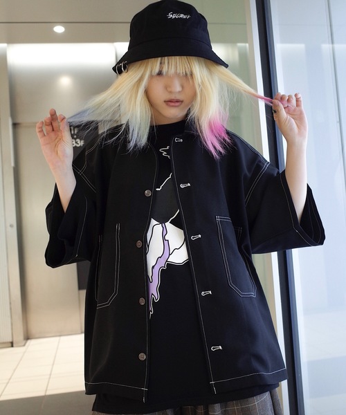 rovtski(ロフトスキー)の「【ビッグシルエット】PORY&CHECK LOOSE SHIRT/オーバーサイズ ポリ&チェックルーズシャツ(シャツ/ブラウス・メンズ・ブラック系その他/グレー系その他/ブルー系その他/ブラック/ベージュ/ピンク/ブルー/テラコッタ/ブラック系その他2/ベージュ系その他2/ブラウン/ライトインディゴブルー/インディゴブルー・MEDIUM/LARGE)」の4枚目の写真