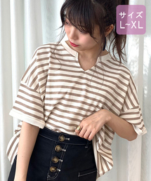 【大きいサイズ】ハニカムキーネックT【ZOZOTOWN限定アイテム】