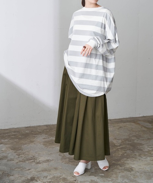 Dickies(ディッキーズ)の「Dickies ディッキーズ 別注 限定 TCツイルタック入りロングフレアスカート(スカート・レディース・ブラック/ベージュ/ネイビー/ブラウン/オフホワイト/オリーブ・FREE)」の13枚目の写真