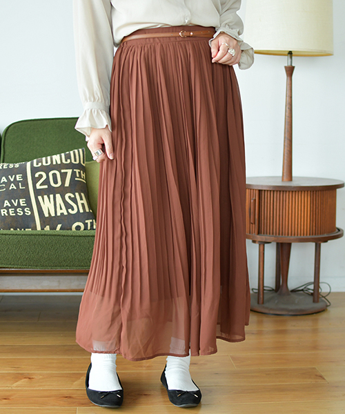 PairPair(ペアペア)の「シフォンプリーツロングスカート(スカート・レディース・ダークブラウン/ベージュ/パープル系その他・FREE)」の13枚目の写真