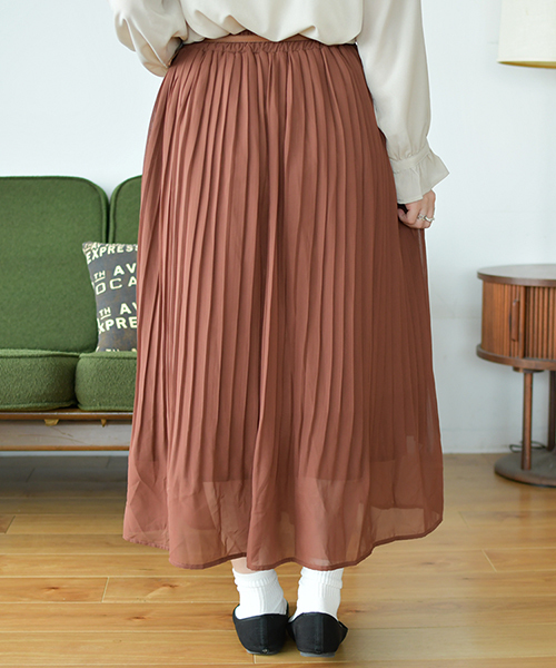 PairPair(ペアペア)の「シフォンプリーツロングスカート(スカート・レディース・ダークブラウン/ベージュ/パープル系その他・FREE)」の15枚目の写真