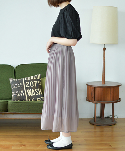 PairPair(ペアペア)の「シフォンプリーツロングスカート(スカート・レディース・ダークブラウン/ベージュ/パープル系その他・FREE)」の17枚目の写真
