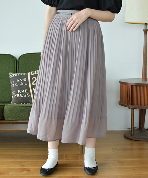 PairPair(ペアペア)の「シフォンプリーツロングスカート(スカート・レディース・ダークブラウン/ベージュ/パープル系その他・FREE)」の7枚目の写真