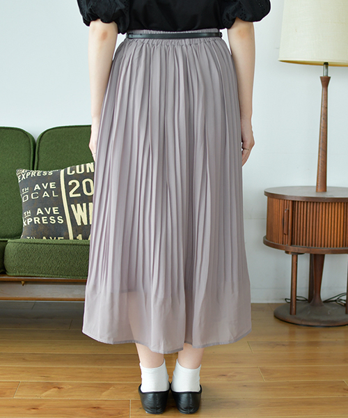 PairPair(ペアペア)の「シフォンプリーツロングスカート(スカート・レディース・ダークブラウン/ベージュ/パープル系その他・FREE)」の9枚目の写真