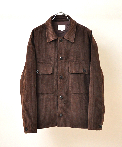 UP START(アップスタート)の「太コーデュロイルーズシルエットワークジャケット(ブルゾン)」|ダークブラウン