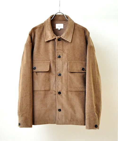UP START(アップスタート)の「太コーデュロイルーズシルエットワークジャケット(ブルゾン)」|ライトブラウン