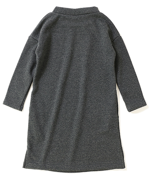 devirock（デビロック）の「裏シャギーハイネック長袖ワンピース（ワンピース・キッズ・ブラック/ネイビー/ライトブラウン/モカ/キャメル/ヘザーチャコール/ワイン・110cm/100cm/120cm/130cm/140cm/150cm/160cm）」の10枚目の写真