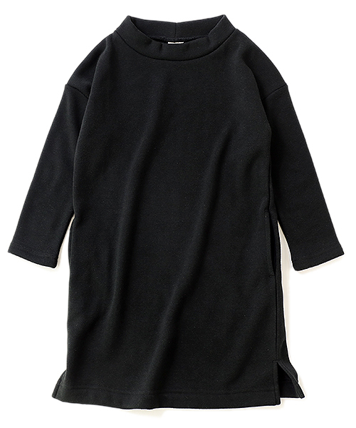devirock（デビロック）の「裏シャギーハイネック長袖ワンピース（ワンピース・キッズ・ブラック/ネイビー/ライトブラウン/モカ/キャメル/ヘザーチャコール/ワイン・110cm/100cm/120cm/130cm/140cm/150cm/160cm）」の13枚目の写真