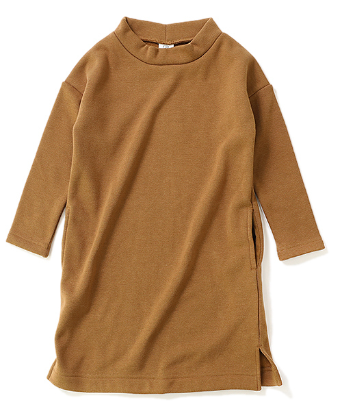 devirock（デビロック）の「裏シャギーハイネック長袖ワンピース（ワンピース・キッズ・ブラック/ネイビー/ライトブラウン/モカ/キャメル/ヘザーチャコール/ワイン・110cm/100cm/120cm/130cm/140cm/150cm/160cm）」の20枚目の写真
