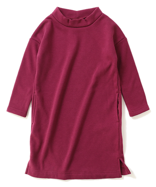 devirock（デビロック）の「裏シャギーハイネック長袖ワンピース（ワンピース・キッズ・ブラック/ネイビー/ライトブラウン/モカ/キャメル/ヘザーチャコール/ワイン・110cm/100cm/120cm/130cm/140cm/150cm/160cm）」の19枚目の写真