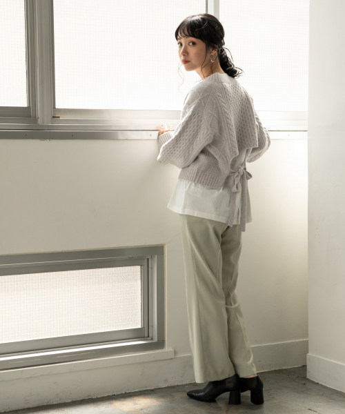 LOWRYS FARM（ローリーズファーム）の「ＴＲフレアパンツ　853659（その他パンツ・レディース・ライトグレー/ブラウン/ミント/チャコールグレー/グリーン系その他・MEDIUM/LARGE）」の11枚目の写真