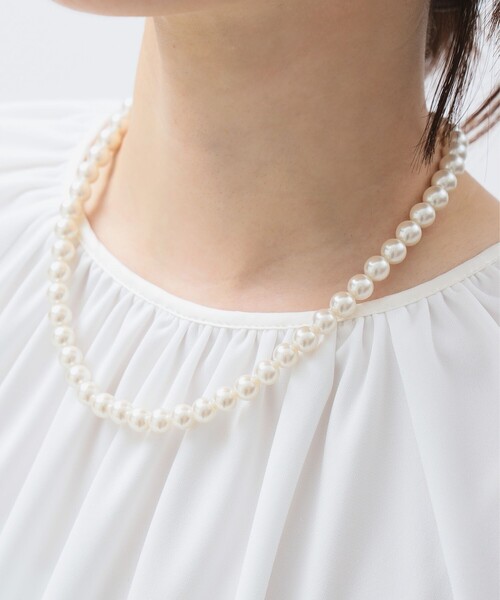 B:MING by BEAMS（ビーミングバイビームス）の「【セレモニー・フォーマル】ガラスパール 1連 ネックレス（ネックレス・レディース・ホワイト・ONE SIZE）」の4枚目の写真