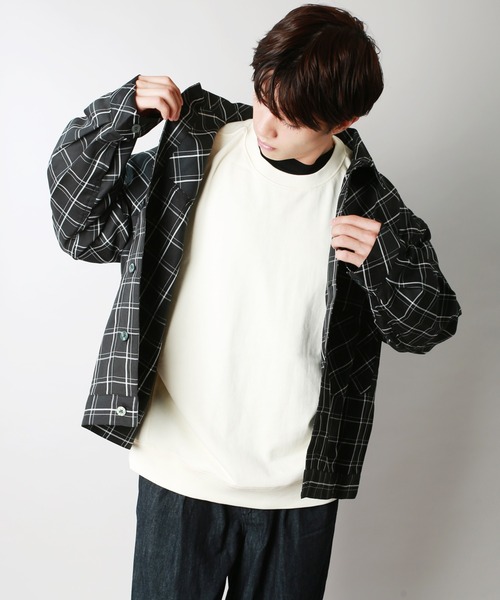 WESTSEA(ウエストシー)の「ビッグシルエット チェック柄シャツ(シャツ/ブラウス・メンズ・ブラック/ベージュ/ネイビー/ピンク・M/L)」の2枚目の写真