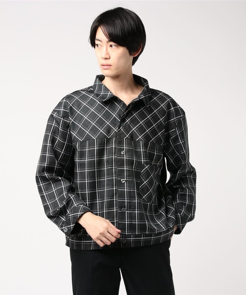WESTSEA(ウエストシー)の「ビッグシルエット チェック柄シャツ(シャツ/ブラウス・メンズ・ブラック/ベージュ/ネイビー/ピンク・M/L)」の5枚目の写真