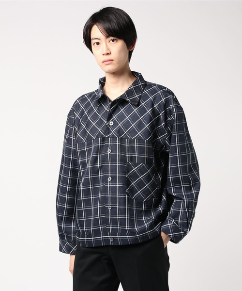 WESTSEA(ウエストシー)の「ビッグシルエット チェック柄シャツ(シャツ/ブラウス・メンズ・ブラック/ベージュ/ネイビー/ピンク・M/L)」の7枚目の写真