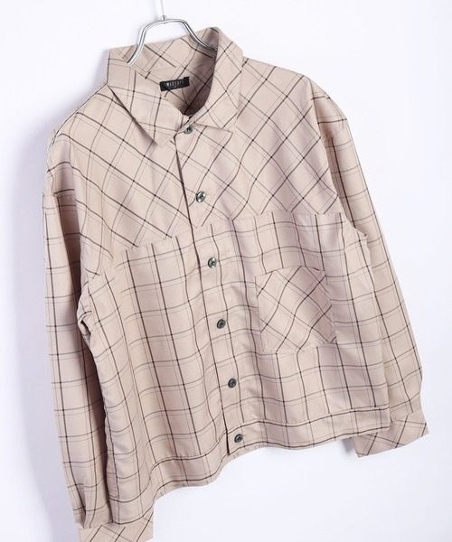 WESTSEA(ウエストシー)の「ビッグシルエット チェック柄シャツ(シャツ/ブラウス・メンズ・ブラック/ベージュ/ネイビー/ピンク・M/L)」の12枚目の写真