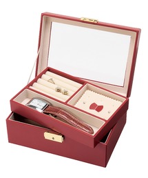 BLOOM（ブルーム）の「トレー付き 窓付き 鍵付き ジュエリーボックス（ワイン） BLOOM/ブルーム（収納グッズ）」