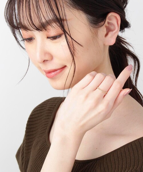 COCOSHNIK(ココシュニック)の「K10ダイヤモンド キヘイチェーンリング(リング・レディース・アイボリー系・16号/10号/13号)」の11枚目の写真
