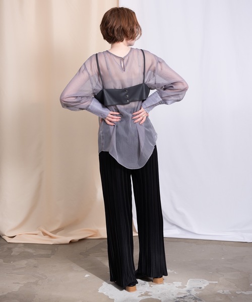 flowriri(フロウリリ)の「flowriri ランダムプリーツパンツ(その他パンツ・レディース・ブラック/ベージュ/パープル/ブラウン・FREE)」の7枚目の写真