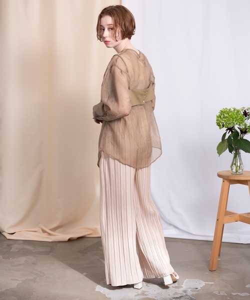 flowriri(フロウリリ)の「flowriri ランダムプリーツパンツ(その他パンツ・レディース・ブラック/ベージュ/パープル/ブラウン・FREE)」の10枚目の写真