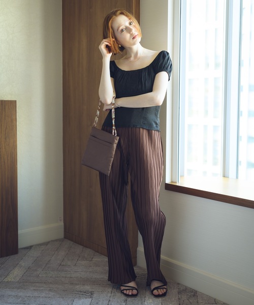 flowriri(フロウリリ)の「flowriri ランダムプリーツパンツ(その他パンツ・レディース・ブラック/ベージュ/パープル/ブラウン・FREE)」の21枚目の写真