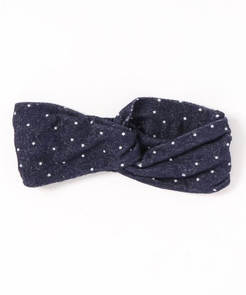 KID BLUE（キッドブルー）の「キッドブルー -20ガーゼパイルドット -ヘアバンド -KGOW159 -kidblue（ヘアバンド・レディース・ネイビー/サックスブルー・-）」の2枚目の写真