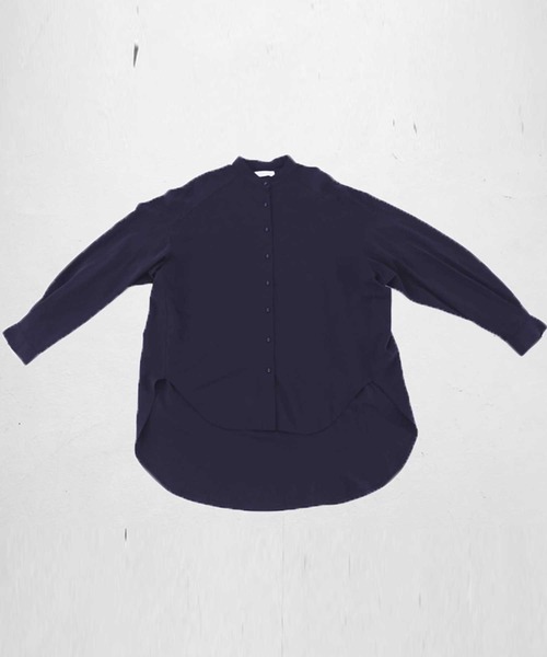 antiqua(アンティカ)の「スタンドカラーロングシャツ(シャツ/ブラウス・レディース・オフホワイト/カーキ/ネイビー/モカ/ブラック・FREE)」の17枚目の写真