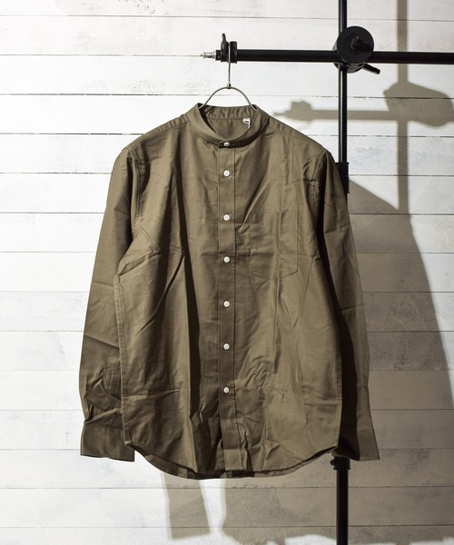 NO WAY（ノーウェイ）の「/select ITEM/オックスフォードストレッチバンドカラーシャツ（シャツ/ブラウス・メンズ・オフホワイト/ネイビー/ブラック/ベージュ/ワインレッド/オリーブドラブ/ブルー/グレー/サックスブルー・MEDIUM/LARGE/X-LARGE/SMALL）」の5枚目の写真