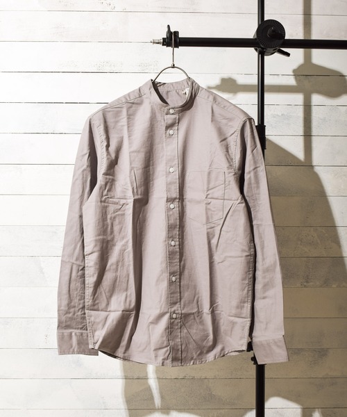 NO WAY（ノーウェイ）の「/select ITEM/オックスフォードストレッチバンドカラーシャツ（シャツ/ブラウス・メンズ・オフホワイト/ネイビー/ブラック/ベージュ/ワインレッド/オリーブドラブ/ブルー/グレー/サックスブルー・MEDIUM/LARGE/X-LARGE/SMALL）」の4枚目の写真