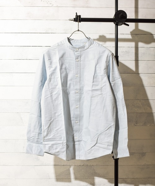 NO WAY（ノーウェイ）の「/select ITEM/オックスフォードストレッチバンドカラーシャツ（シャツ/ブラウス・メンズ・オフホワイト/ネイビー/ブラック/ベージュ/ワインレッド/オリーブドラブ/ブルー/グレー/サックスブルー・MEDIUM/LARGE/X-LARGE/SMALL）」の7枚目の写真