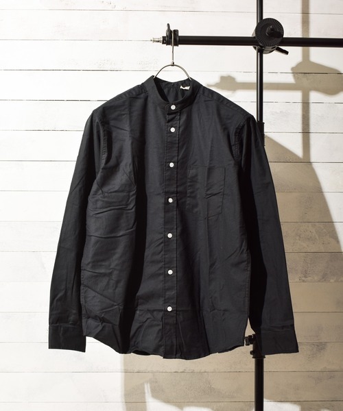NO WAY（ノーウェイ）の「/select ITEM/オックスフォードストレッチバンドカラーシャツ（シャツ/ブラウス・メンズ・オフホワイト/ネイビー/ブラック/ベージュ/ワインレッド/オリーブドラブ/ブルー/グレー/サックスブルー・MEDIUM/LARGE/X-LARGE/SMALL）」の3枚目の写真